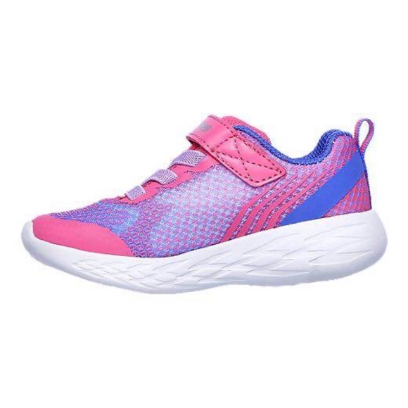 BRAND NEW girl toddler Skechers radiant runner pink Velcro shoes size 5 - Picture 3 of 9